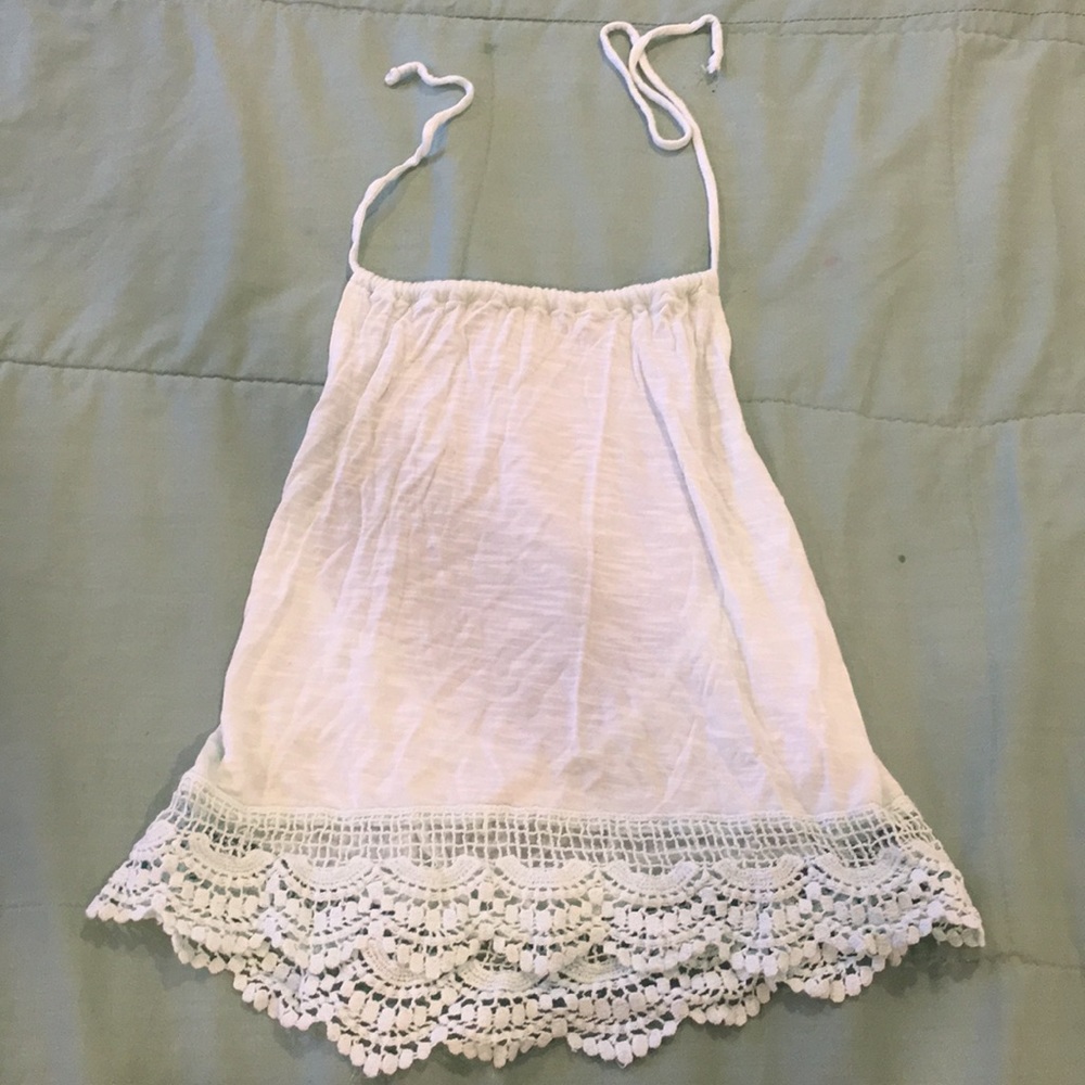 baby blue crochet halter top